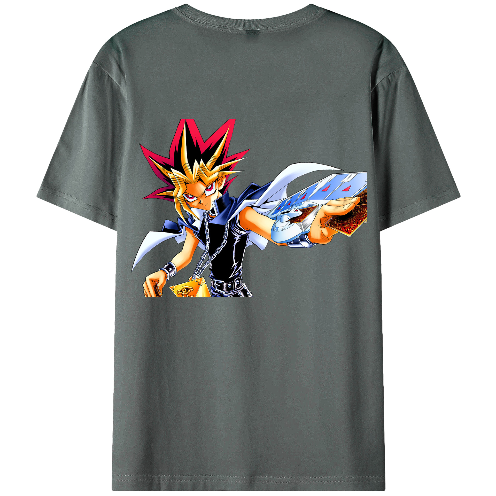 （画像用） 遊☆戯☆王 Yu-Gi-Oh! 綿100％ メンズ半袖Tシャツ（バックプリント） 通気性